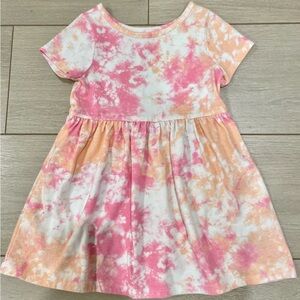 Cat & Jack Pink and Orange Tie-Dye Girls Dress 3T